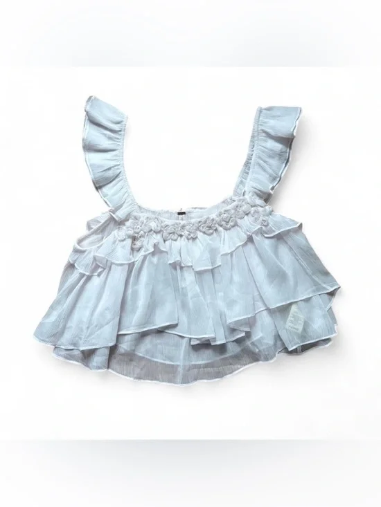 NWT Free People Blush Pink Claudia Ruffle Tank Top - Picture 2 of 8